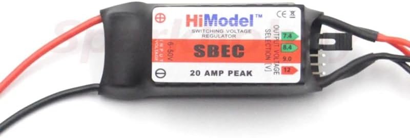 HiModel 20A BEC Servo Power Supply 2-12S Lipo Output Voltage 7.4V / 8.4V / 9V / 12V for Remote Control Drones Racing Robot Model (1PC 20A BEC 7-12V)