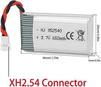 2PCS 3.7V 650mAh Lipo Battery for Syma X5C X5 RC Quadcopter Drone with XH2.54/Molex Plug with USB Charger Drone Batteries