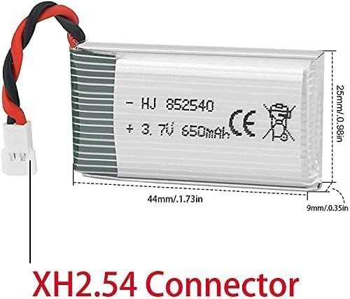 2PCS 3.7V 650mAh Lipo Battery for Syma X5C X5 RC Quadcopter Drone with XH2.54/Molex Plug with USB Charger Drone Batteries