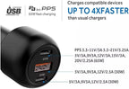 95W 3-Port Car Charger - PD 3.0 PPS/QC 3.0 - Drone Valley Gear