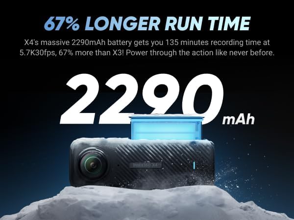 Insta360 X4 Extended Selfie Stick Bundle(3m/9.8ft)-8K Waterproof 360 Action Camera with 1/2 48MP Sensors, 8K 360 HDR Video, Like Drone Shot| Bundle Includes 3m Extended Selfie Stick, Lens Cap