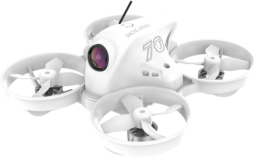APEXFPV VR70-Pro FPV Drone, Brushless Quadcopter,35g Ultra - Light, 4-5 Mins Flight Time, 200m Range, 5.8G 100mw Transmission, White.Only compatible with APEX remote control