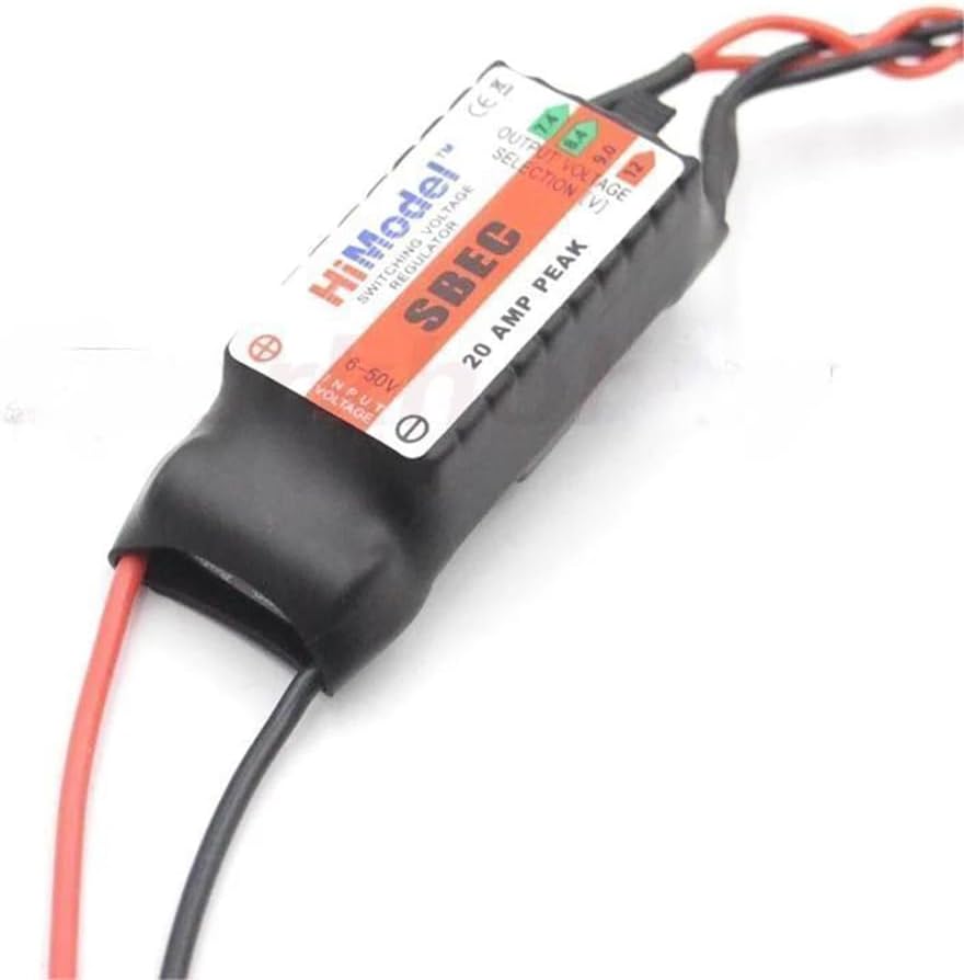 HiModel 20A BEC Servo Power Supply 2-12S Lipo Output Voltage 7.4V / 8.4V / 9V / 12V for Remote Control Drones Racing Robot Model (1PC 20A BEC 7-12V)