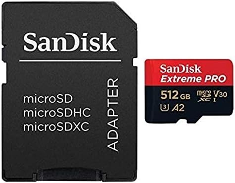 SanDisk 512GB MicroSDXC Card Extreme Pro Compatible with DJI Avata 2, Mini 4K Drones (SDSQXCD-512G-GN6MA) with Read Speed up to 200 MB/s Bundle with 1 Everything But Stromboli MicroSD Card Reader