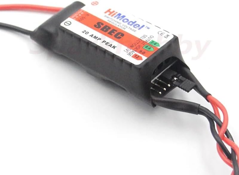 HiModel 20A BEC Servo Power Supply 2-12S Lipo Output Voltage 7.4V / 8.4V / 9V / 12V for Remote Control Drones Racing Robot Model (1PC 20A BEC 7-12V)