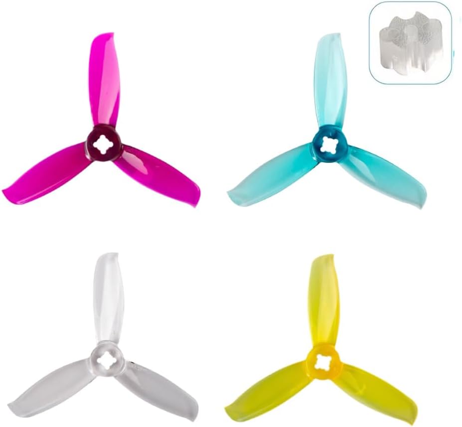 16Pcs Gemfan 3028 3inch Propeller 3-Blade PC Props 5mm Hole for 1106-1306 Motor FPV Racing Drone Multicolor Quadcopter