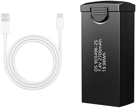 Punieayi ZY80 PRO GPS Drone Battery 7.4V 2700mAh/19.98Wh Rechargeable Modular Battery and USB Cable, RC Quadcopter Drone