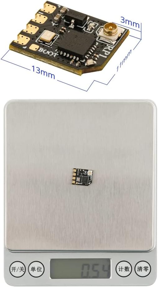 RadioMaster 2.4GHz RP1 ELRS FPV Receiver ExpressLRS Nano Receiver Come with 65mm UFL T Antenna for TX16S TX12 Zorro ELRS RC Transmitter