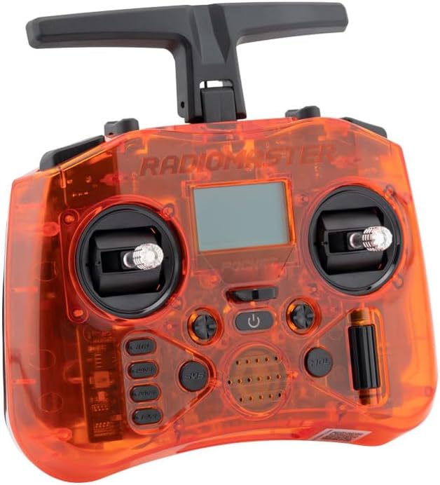 RadioMaster Pocket Portable Remote Controller Hall Gimbal EdgeTX Built in LED Light Mode 2 Batteries Not Included (Orange, ELRS)