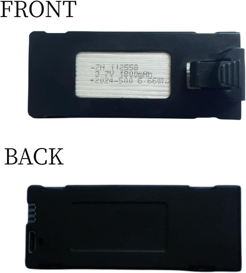 1800mAh 3.7V Battery for E88 E88PRO E99 E99PRO E525 P1 P5 P8 K3 P15 P15PRO LS-S1S V88 Drone Quadcopter Rechargable Battery with USB Charging Cable (5 Pack)