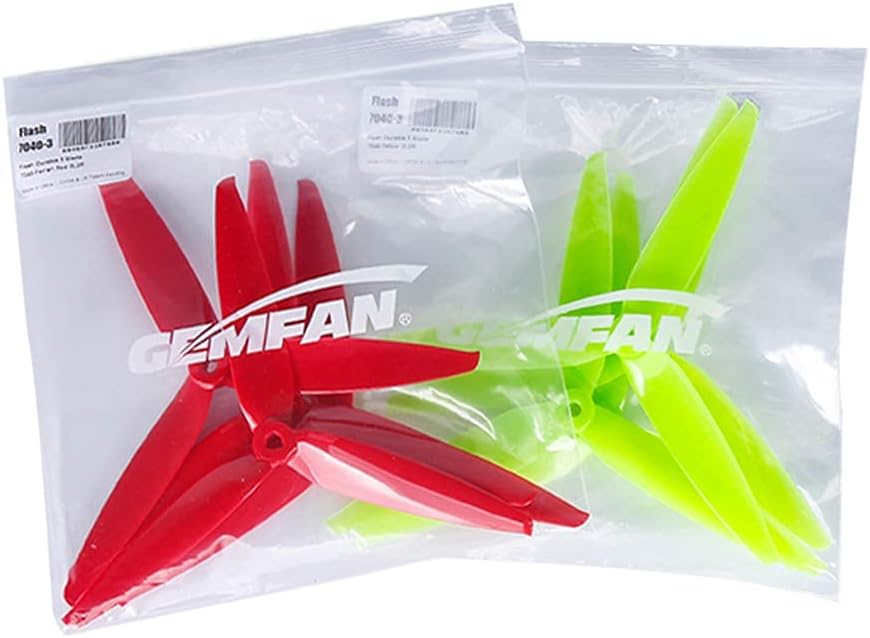 8pcs 3-Blade Props high-Speed Propellers, 7inch 180mm CW CCW for Racing Frame FPV Drone 2206-1500kv Motors,GEMFAN 7040£¨Yellow and Red£©