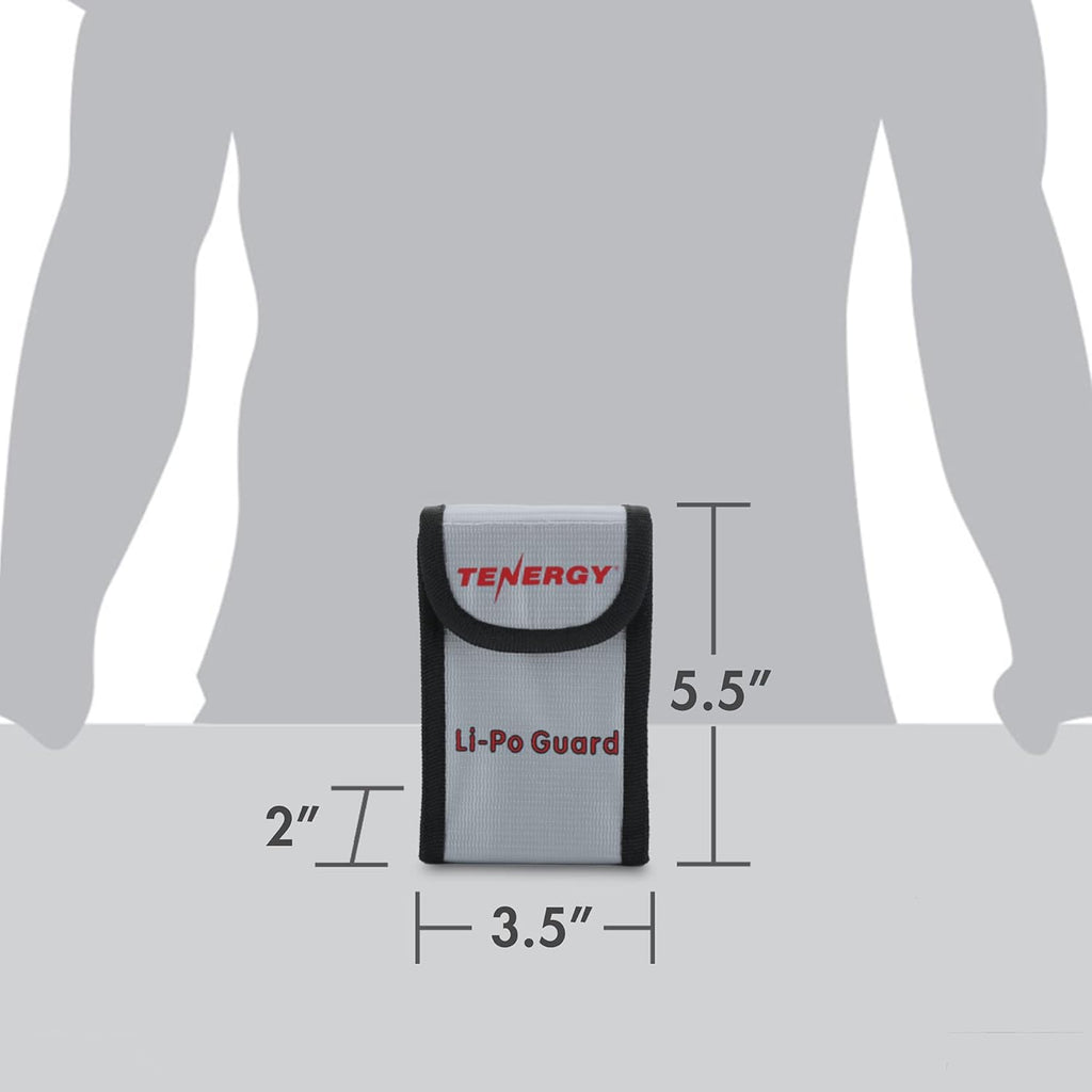 Tenergy 2 Pack, Fire Retardant Lipo Bags, Battery Bags for Charging and Storage, 5.5x3.5x2 inches Each