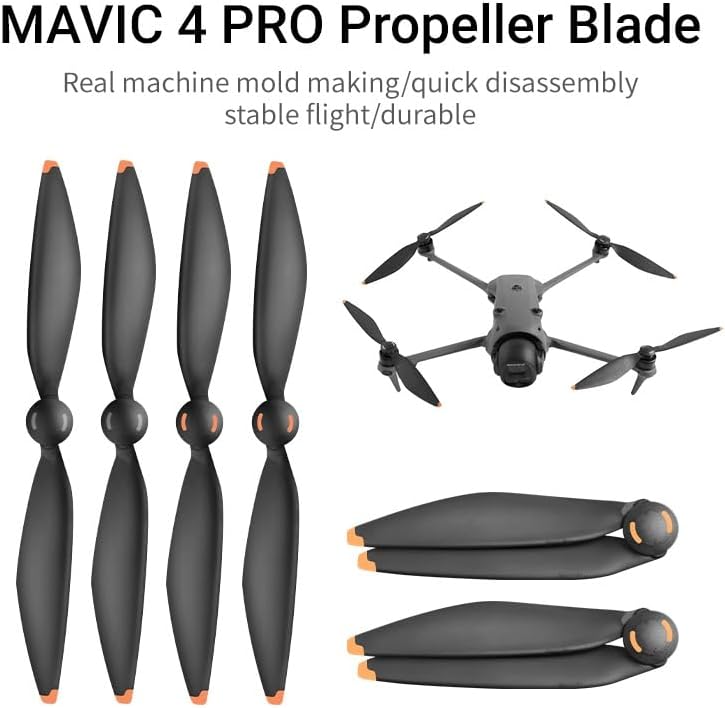 2 Pairs of Mavic 4 Pro Propellers, Quick Release Low Noise Propeller Blades Compatible with DJI Mavic 4 Pro Drone Accessories