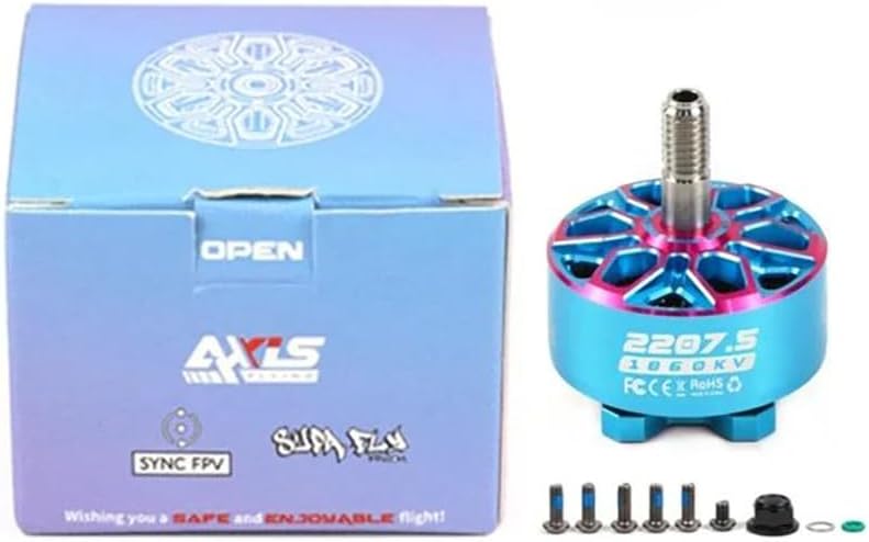 AXISFLYING Bando 2207 2207.5 1960KV FPV Brushless Motor 6S Lipo 5mm Output Shaft for 5inch Freestyle Cinema Drones Parts (4PCS 2207.5 1960KV)