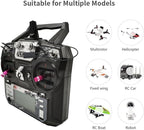 FS-i6X 10 Channels RC Transmitter and Receiver FS-iA10B 2.4GHz Fly AFHDS2A Sky Radio Control System for FPV Drone Quadrotor, Fixed Wing, RC Car and Boat (Mode 2 Left-Hand Throttle) Black