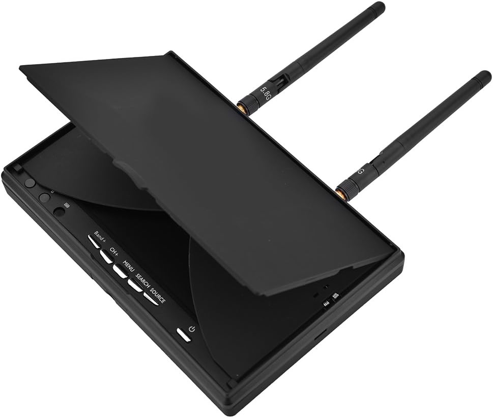 FPV Monitor Dual Receiver 5.8GHz 40Channels 7Inch LCD Monitor/Display Screen Receiver Monitor for FPV Drone Quadcopter with Wireless Receiver 140/120 Degree