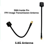 2PCS 5.8GHz Long Range FPV Antenna, 2.5db High Gain RHCP SMA Male Antenna Compatible with FPV RC Drone & Transmitter (2PCS-UP155R)