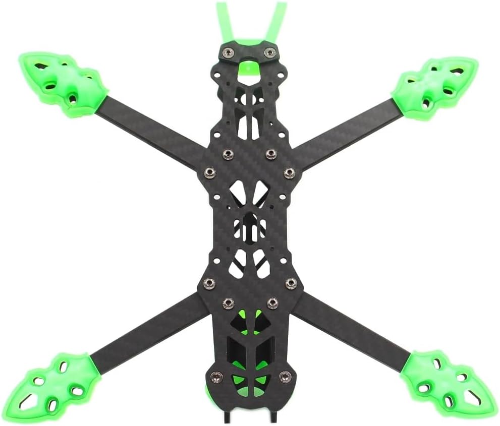Mark4 5inch FPV Carbon Fiber Frame 225mm Wheelbase 5mm arm Freestyle Long Range Frame for RC Quadcopter Racing Drone (MARK4 Green)