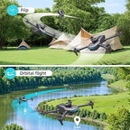 4K Camera Drone with Foldable Design, Dual Adjustable Lenses, Brushless Motors, Obstacle Avoidance, Altitude Hold, One-Touch Takeoff, Headless Mode, 2 Batteries, Storage Case Included