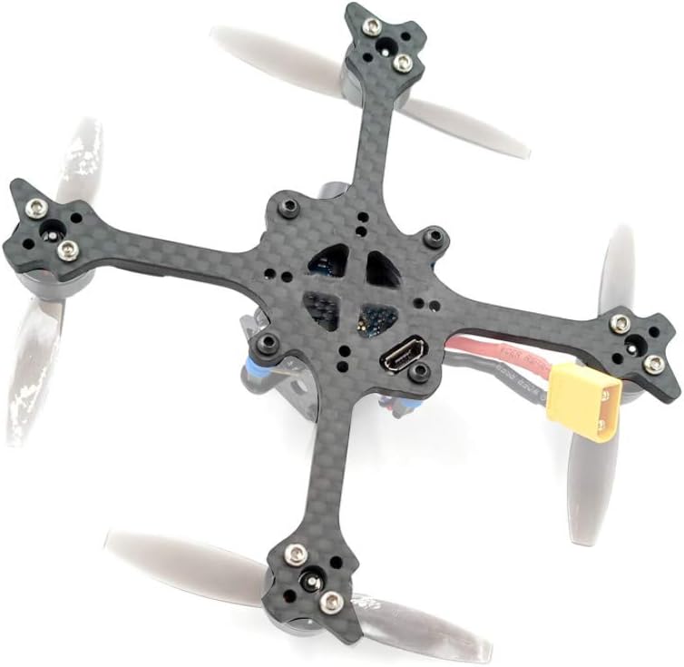 QWinOut Eyas100 65MM 3K Carbon Fiber Toothpick Frame Kit with 3D Print 19MM / 14mm Camera Canopy for DIY RC Drone FPV Racing Quadcopter Freestyle True X (19mm Wide)