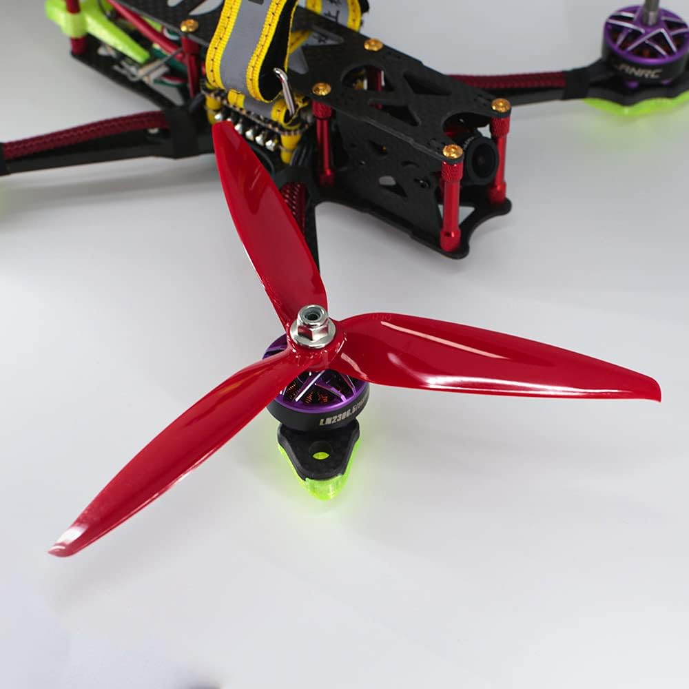 8pcs 3-Blade Props high-Speed Propellers, 7inch 180mm CW CCW for Racing Frame FPV Drone 2206-1500kv Motors,GEMFAN 7040£¨Yellow and Red£©