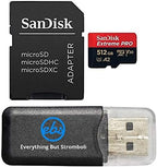 SanDisk 512GB MicroSDXC Card Extreme Pro Compatible with DJI Avata 2, Mini 4K Drones (SDSQXCD-512G-GN6MA) with Read Speed up to 200 MB/s Bundle with 1 Everything But Stromboli MicroSD Card Reader