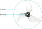BETAFPV 16pcs Gemfan 1219S 3-Blade Propellers with 1.0mm Shaft Hole Compatible for 0702 Series Brushless Motor, FPV Racing Drone Like Air65 Brushless Drone Metor65 Brushless Quadcopter