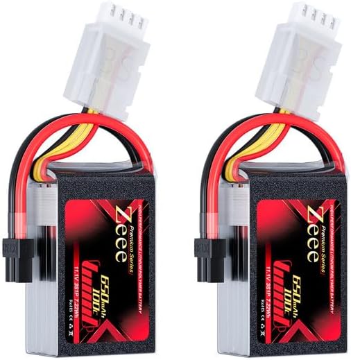 Zeee Premium Series 3S Lipo Battery 650mAh 11.1V 100C with XT30 Plug for FPV Racing Drone Quadcopter Helicopter Airplane RC Boat RC Car RC Models(2 Pack)
