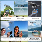 4K Camera Drone with Foldable Design, Dual Adjustable Lenses, Brushless Motors, Obstacle Avoidance, Altitude Hold, One-Touch Takeoff, Headless Mode, 2 Batteries, Storage Case Included