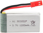 2 Pcs 3.7V 1200mAh 25C 903052 Rechargeable Lipo Battery with USB Charger for HQ898B H11D H11C RC Quadcopter Drone Spare Parts