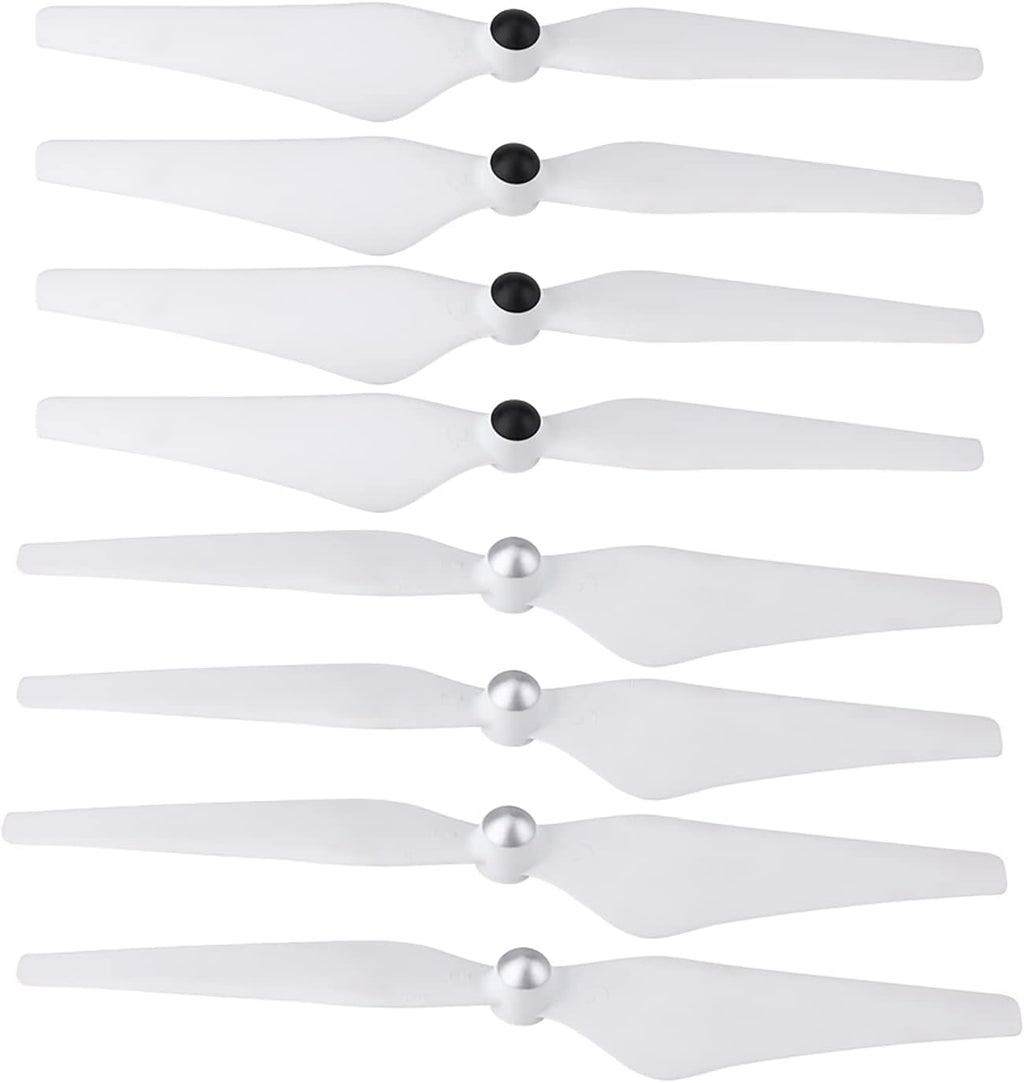 Drone Propeller Blades, 4 Pairs 9450 Self Tightening Drone Propeller CWandCCW Propellers, Low NoiseReduction Props Replacement Part Blade forDJI Phantom 2/3(White)