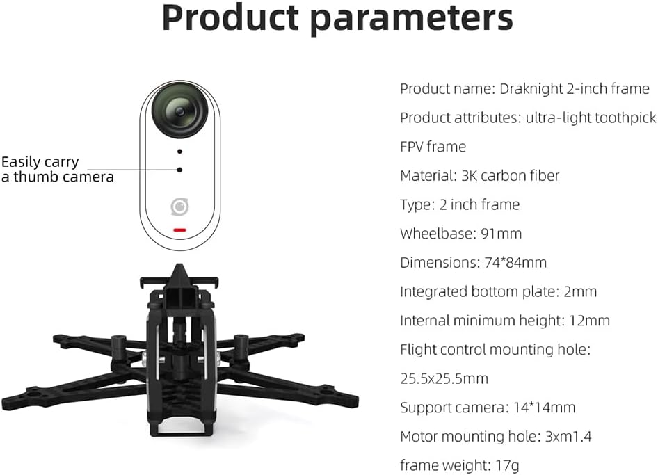 HGLRC Draknight 2 Inch Frame Kit for FPV Racing Drone