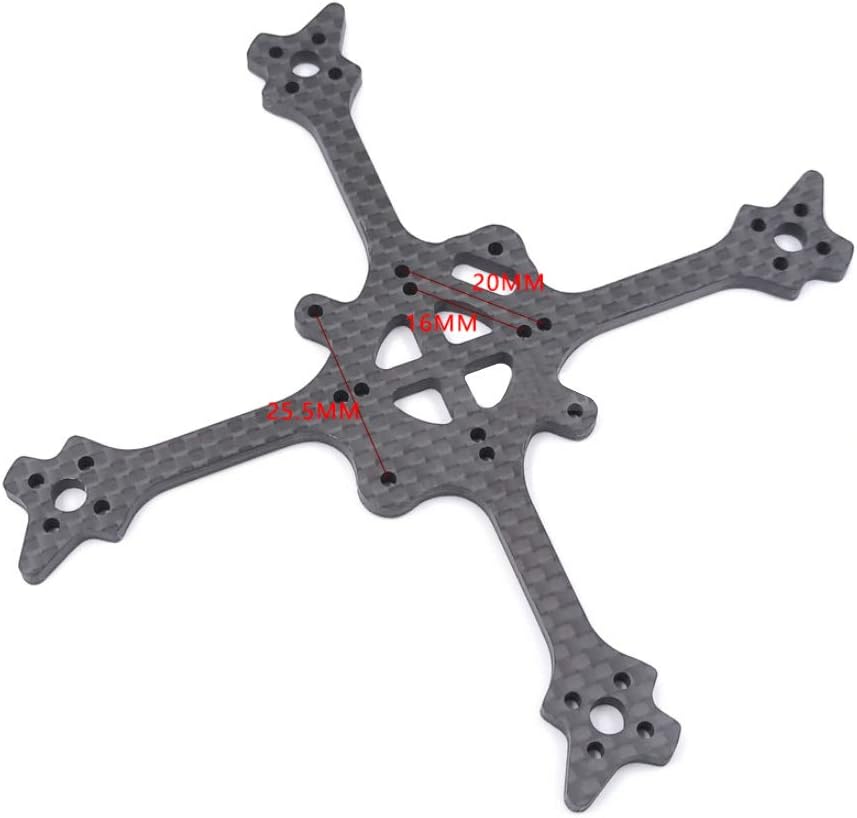 QWinOut Eyas100 65MM 3K Carbon Fiber Toothpick Frame Kit with 3D Print 19MM / 14mm Camera Canopy for DIY RC Drone FPV Racing Quadcopter Freestyle True X (19mm Wide)