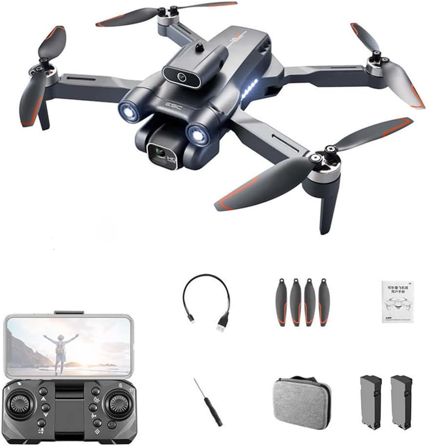 Sonilco S1S Mini Drone with Dual Lens Camera, Brushless Motor, 4-Sided Obstacle Avoidance, LED Light Bar, Altitude Hold, One-Key Return, Wi-Fi FPV, 18min Flight Time, 2 Batteries ¨C Foldable Design (Ages 14+)