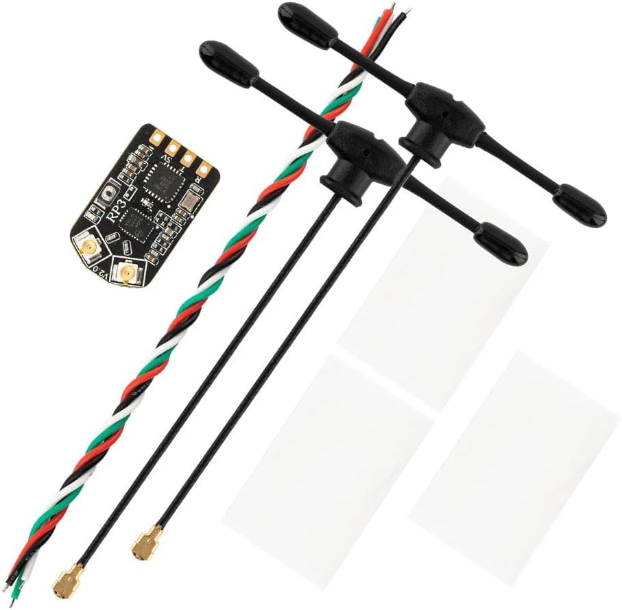 Radiomaster ELRS Receiver RP3 2.4GHz ExpressLRS Nano Receiver with 79mm UFL T Dual Antenna for ELRS FPV Remote Controller Ideal for FPV Drone/Tiny Whoop/Fixed-Wing RC Plane