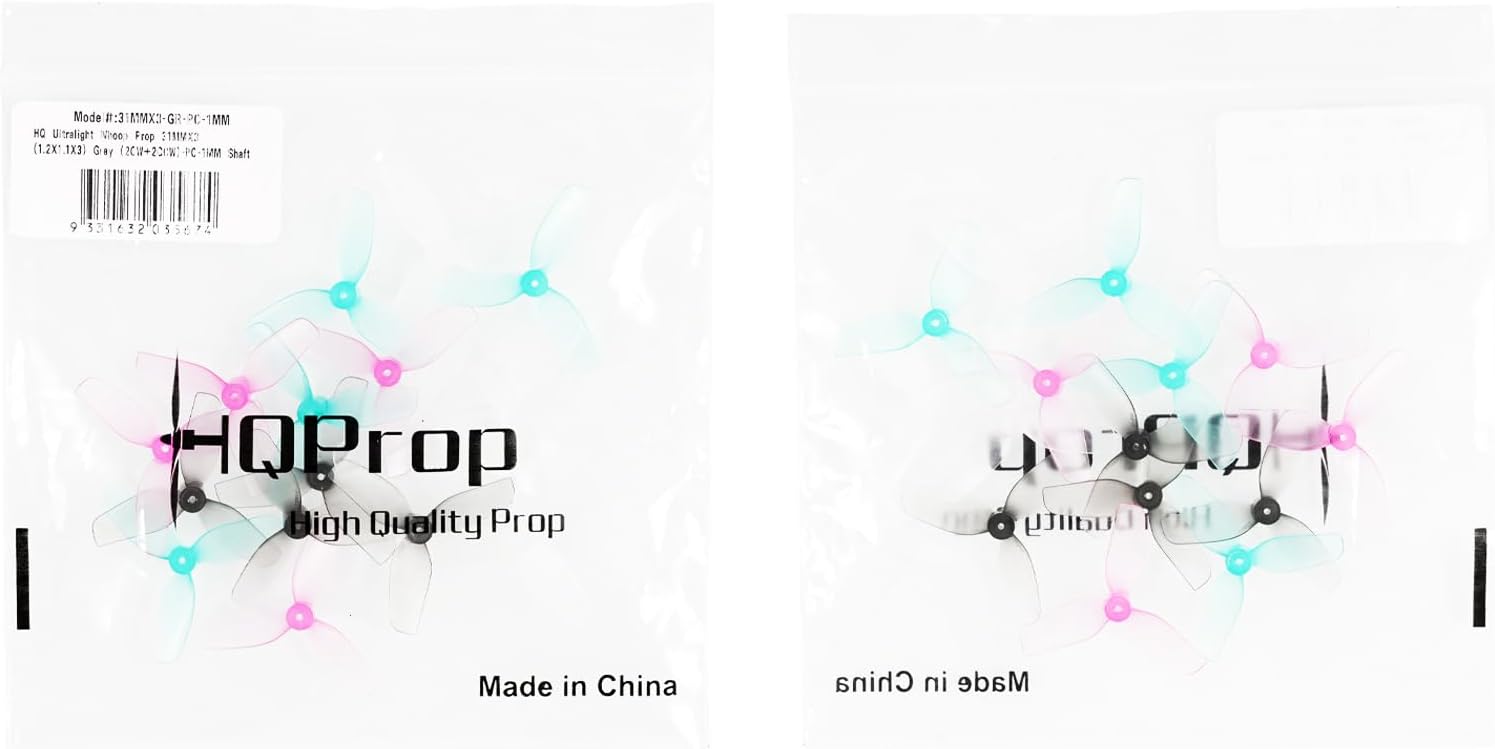 BETAFPV 16pcs HQ 31mm Ultralight 3-Blade Propellers with 1.0mm Shaft Hole Compatible for 0702SE 23000KV Brushless Motor, FPV Racing Drone Like Air65 Brushless Drone Metor65 Brushless Quadcopter