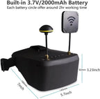 EV800D FPV Goggles with DVR 5.8G 40CH 5 Inch 800x480 Build in Antenna Battery for Analog FPV Camera and Transmitter FPV Drone RC Car