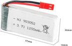 2 Pcs 3.7V 1200mAh 25C 903052 Rechargeable Lipo Battery with USB Charger for HQ898B H11D H11C RC Quadcopter Drone Spare Parts