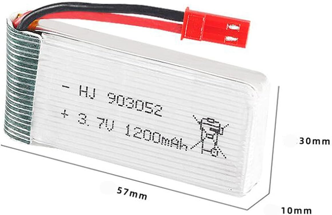 2 Pcs 3.7V 1200mAh 25C 903052 Rechargeable Lipo Battery with USB Charger for HQ898B H11D H11C RC Quadcopter Drone Spare Parts