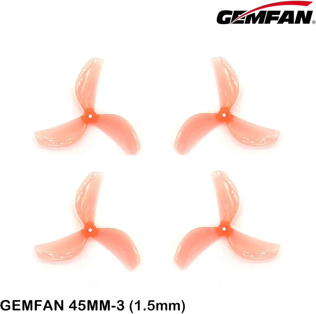12Pairs Gemfan 45mm 3-Blade Propeller Props with 1.5mm Shaft Hole for RC FPV Whoop Drone Freestyle Quadcopter (12CW+12CCW)