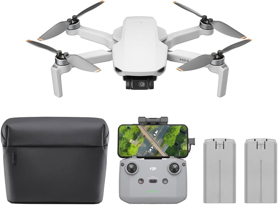 DJI Mini 4K Camera Drone Combo with Camera for Adults, Under 249 g, 3-Axis Gimbal Stabilization, 10km Video Transmission, 62-Min Flight With Case and Extra Battery Bundle with Deco Gear Accessories
