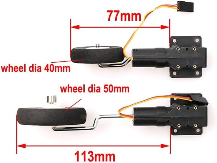 Electronic Landing Gear, 25g 77mm 113mm Digital Servoless Retract Metal Electronic Retractable Landing Gear for RC SU27 Fixed Wing Aircraft Airplane Plane Model Drone Accessories (Color : He