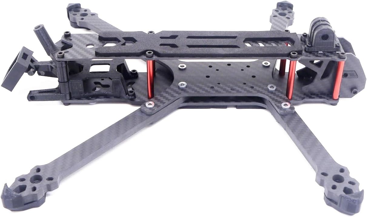 VERBANA RC FPV Drone 7inch/8inch Carbon Fiber Frame Kit with 3D Printing Parts for O3 Air Unit HD Carbon Fiber FPV Drone Quadcopter Accessories Kit(7 inch)
