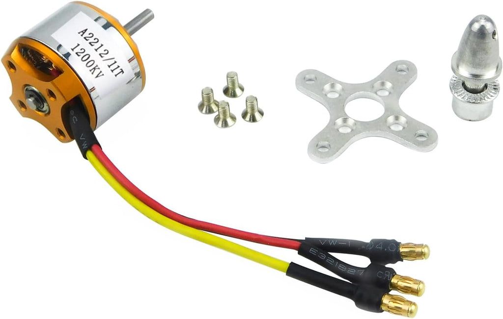 1 Piece 2212 1200KV Brushless Outrunner Motor 13T with 3.5mm Male Banana Bullet for RC DIY Aircraft Multi-Copter Quadcopter Drone
