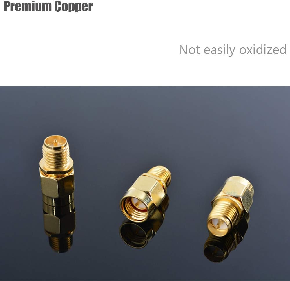 CORONIR (8Pack SMA Adapter SMA Male to RP SMA Female Jack Connector for RF Coax Cable Wi-Fi Antenna/Signal Booster/Repeaters/Radio/Extension Cable/FPV Drone