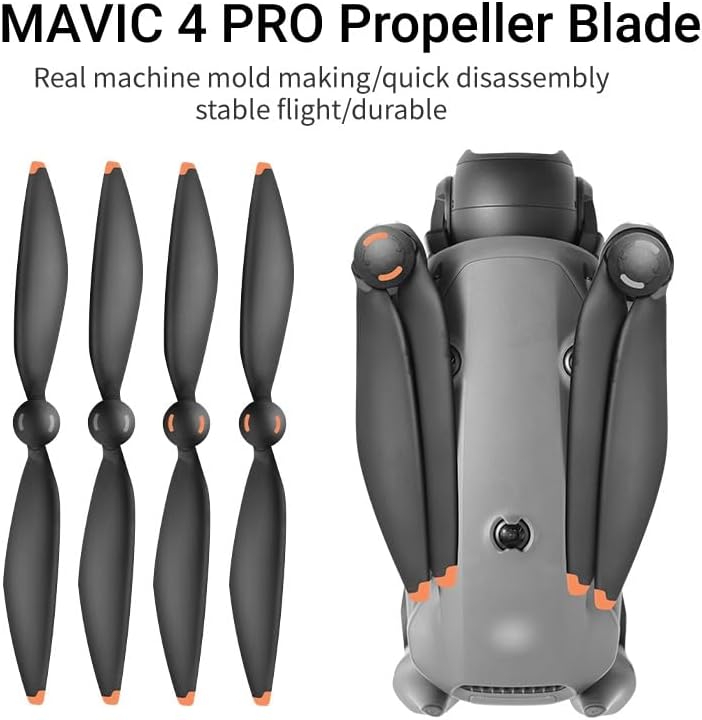 2 Pairs of Mavic 4 Pro Propellers, Quick Release Low Noise Propeller Blades Compatible with DJI Mavic 4 Pro Drone Accessories
