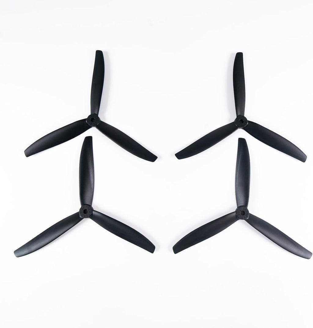 7-Inch Glass Fiber Nylon Propellers, 3-Blade Props for Cinelifter FPV Drones, Black (8 pcs - 4 CW, 4 CCW)