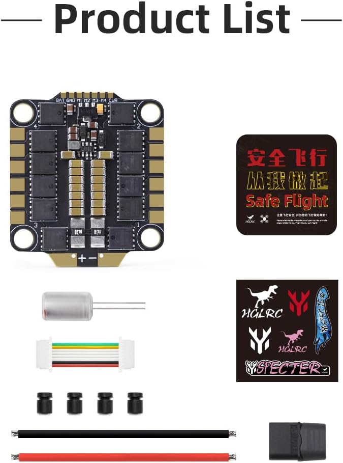 HGLRC 60A 6S V1 ESC BLS 2-6S 4in1 M3, Supports DShot600/300/150 Digital Protocols for FPV Racing Drone Freestyle