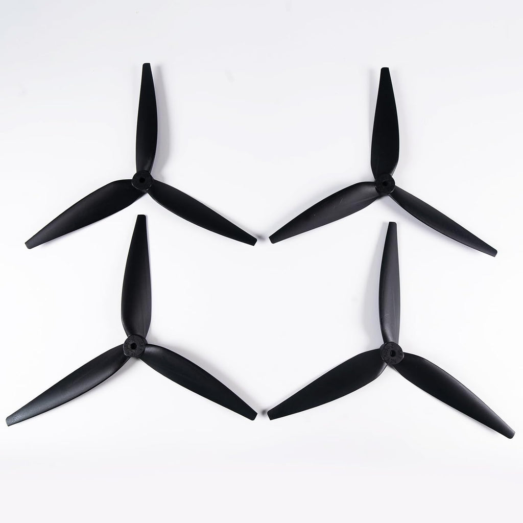 9-Inch Glass Fiber Nylon Propellers, 3-Blade Props for Cinelifter FPV Drones, Black (4 pcs - 2 CW, 2 CCW)
