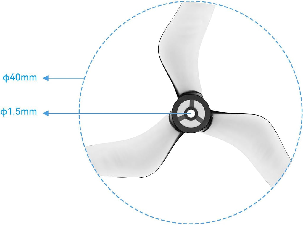 BETAFPV 12pcs Gemfan 40mm 3-Blade Propellers with 1.5mm Shaft Hole Whoop Drone Propellers for 110X Motor 1S FPV Tiny Whoop Quadcopter like Cetus Pro